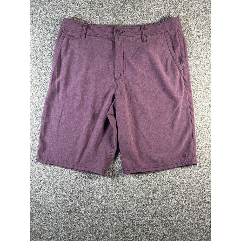 ONeill Hybrid Shorts Mens 33 Burgundy Heather Stretch Walk Shorts Boardshorts